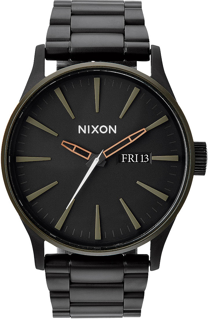 NIXON Sentry SS Orologio Uomo | Acciaio Inox Argento E Turchese | Quadrante Classico Con Data | Design Californiano - 5
