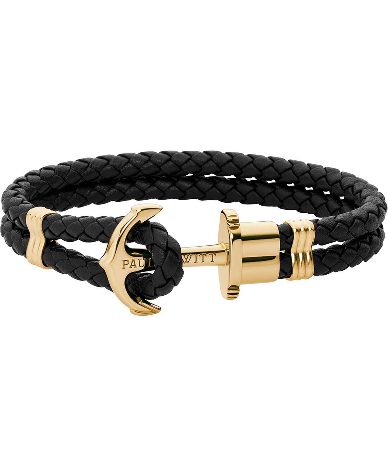 Men's anchor bracelet Phrep bonded leather » brass & black – PAUL HEWITT