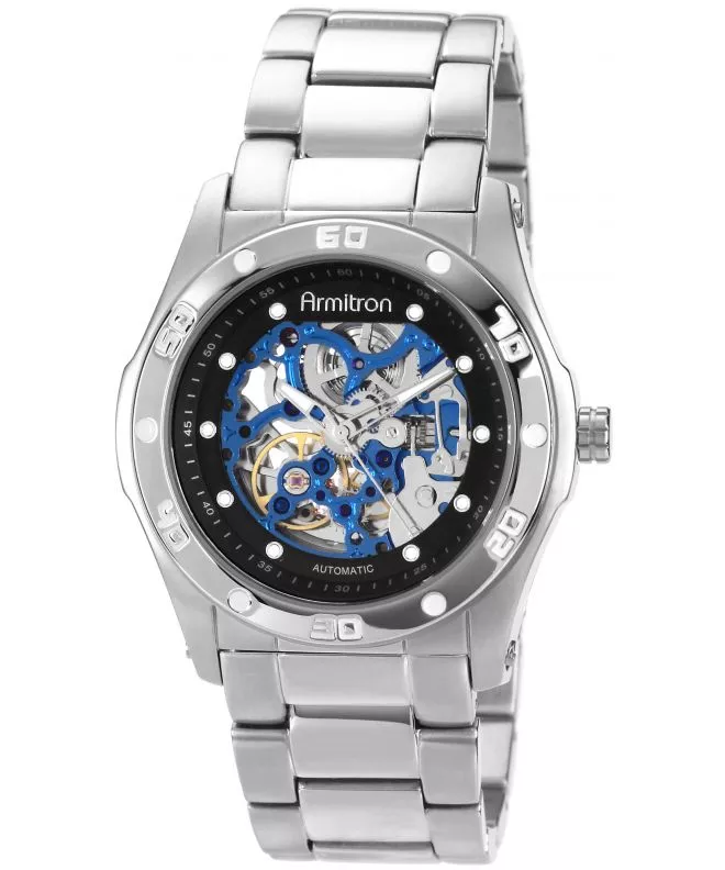 Armitron Uomo: Orologio Automatico Esclusivo Con Cinturino In Acciaio E Quadrato Scheletrato - 20/5330