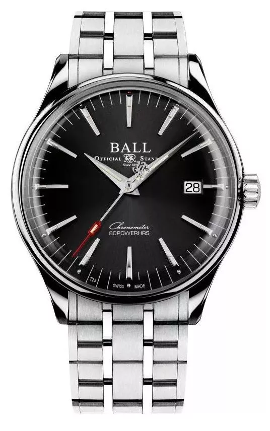 Ball Trainmaster Manufacture 80 Hours Automatic Chronometer Men's Watch NM3280D-S1CJ-BK