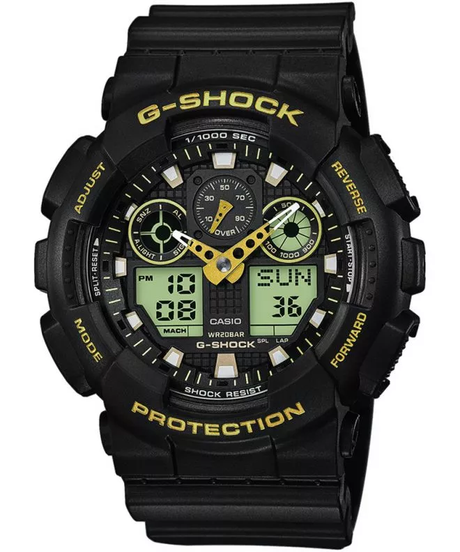 G-SHOCK Black and Gold Watch GA-100GBX-1A9ER