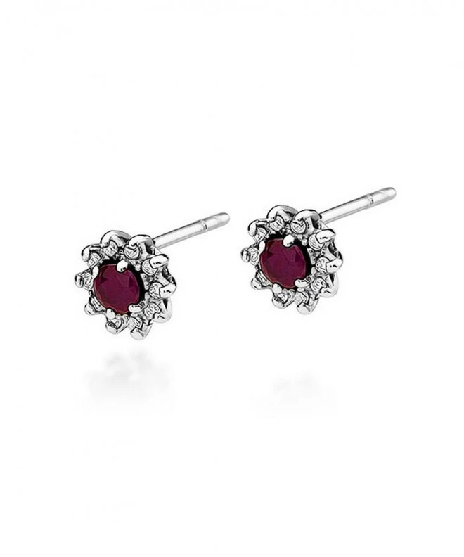 Bonore - White Gold 585 - Ruby 0,15 ct earrings 128825