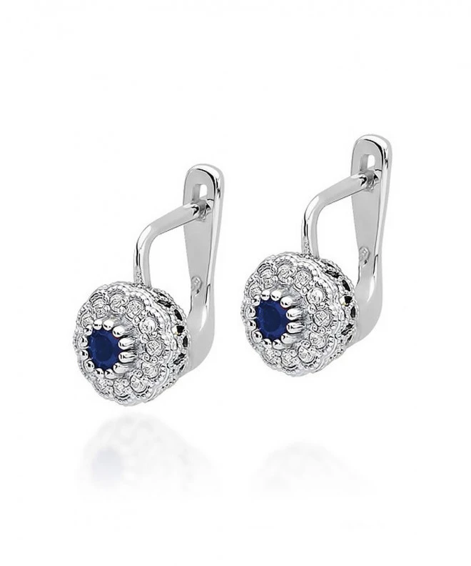 Bonore - White Gold 585 - Sapphire 0,15 ct earrings 128828