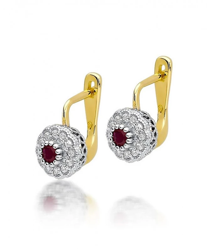 Bonore - Gold 585 - Ruby 0,15 ct earrings 128713