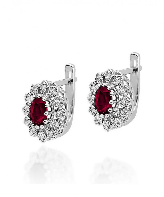 Bonore - White Gold 585 - Ruby 0,6 ct earrings 128829