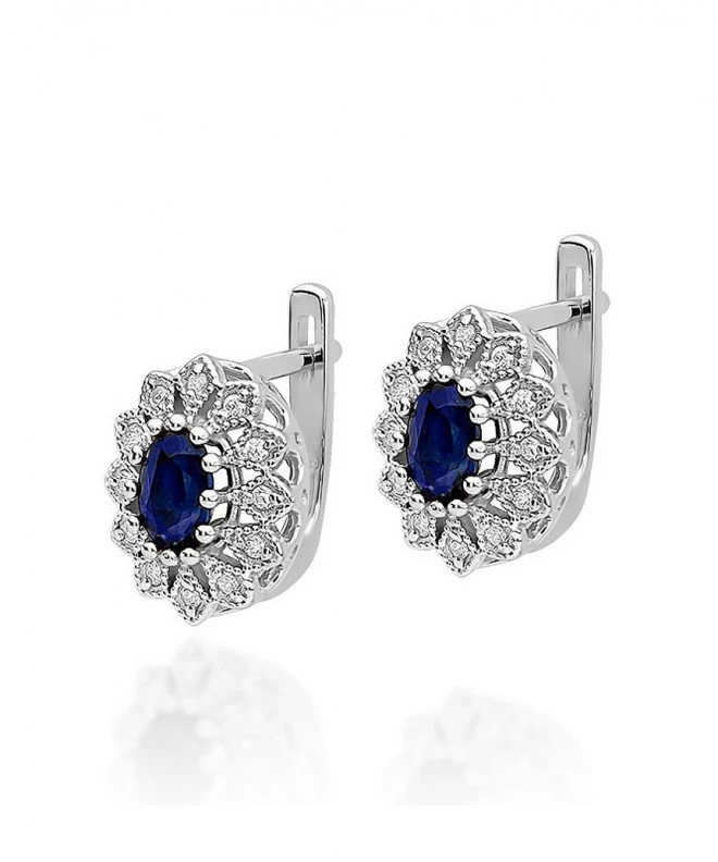 Bonore - White Gold 585 - Sapphire 0,7 ct earrings 128830