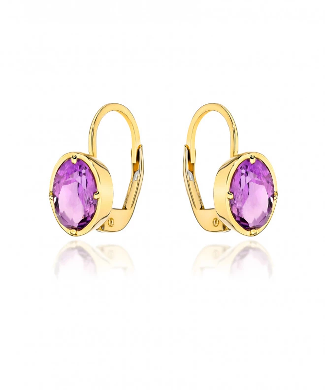Bonore - Gold 585 - Amethyst earrings 145943
