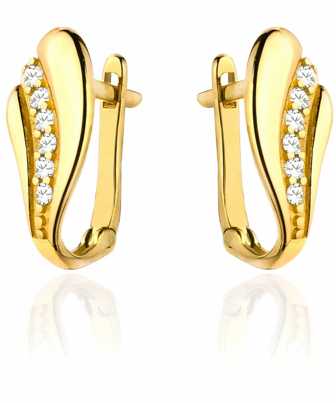 Bonore - Gold 585 - Cubic Zirconia earrings 140899