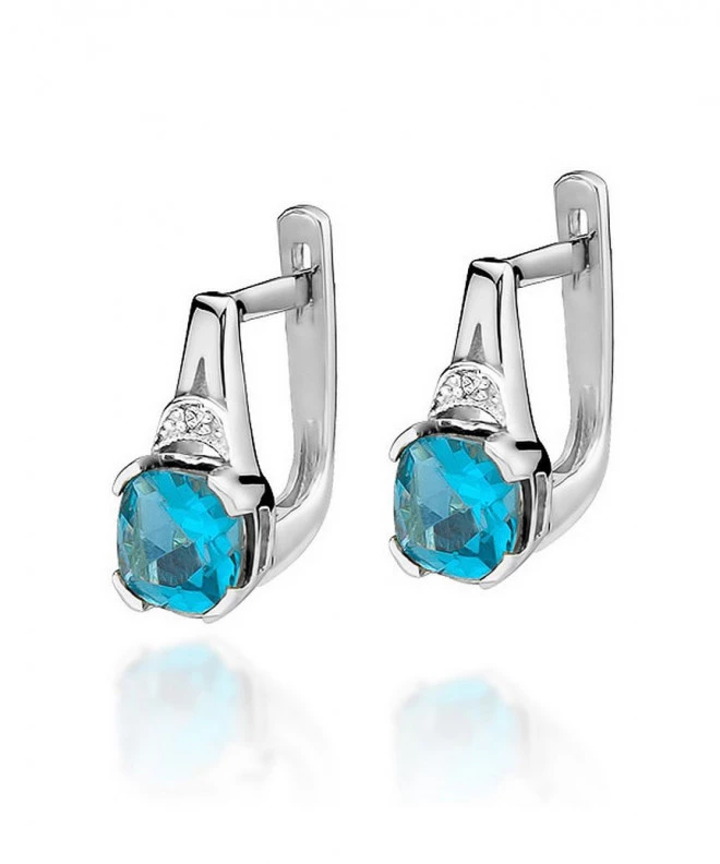 Bonore - White Gold 585 - Topaz 1,1 ct earrings 128821