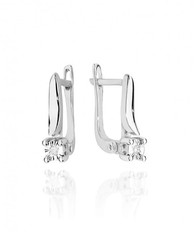 Bonore - White Gold 585 - Diamond 0,01 ct earrings 128772