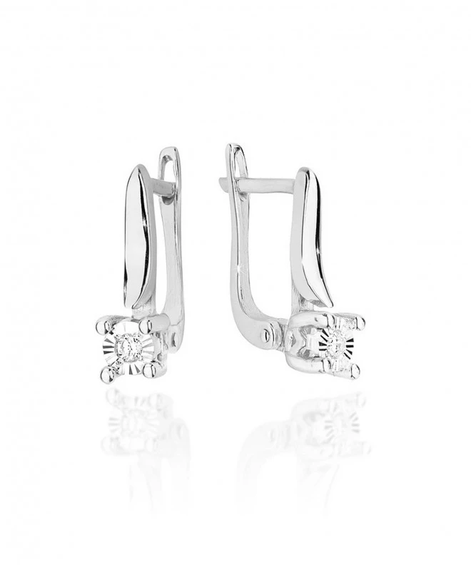 Bonore - White Gold 585 - Diamond 0,03 ct earrings 128773