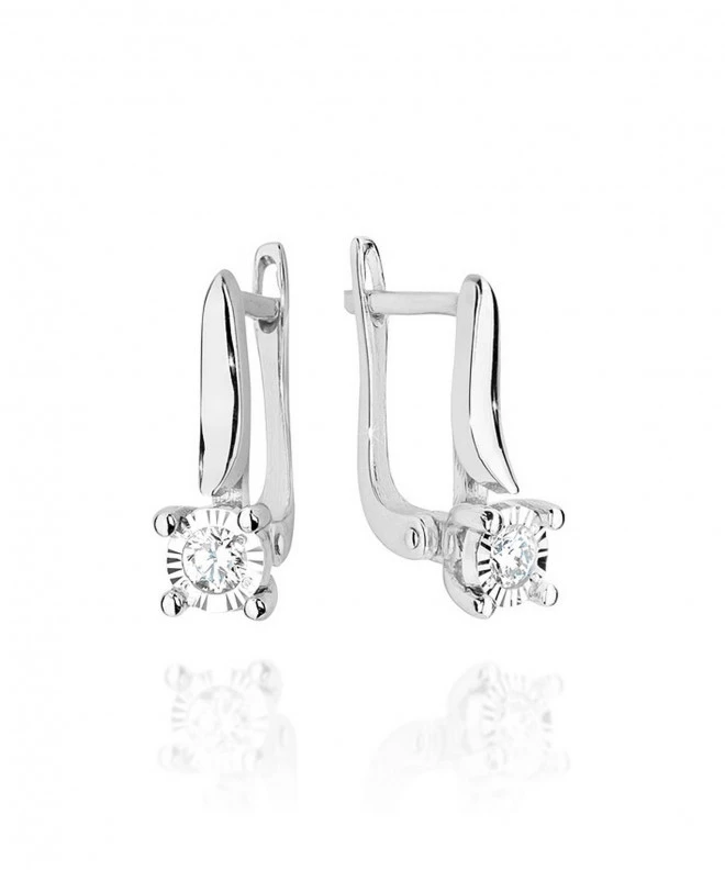 Bonore - White Gold 585 - Diamond 0,08 ct earrings 128774