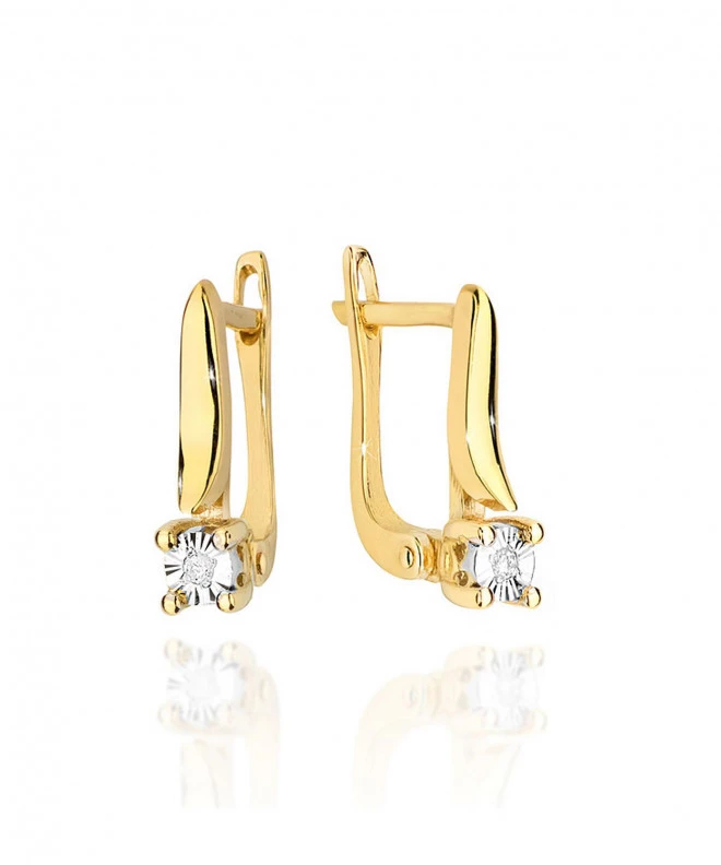 Bonore - Gold 585 - Diamond 0,01 ct earrings 128658