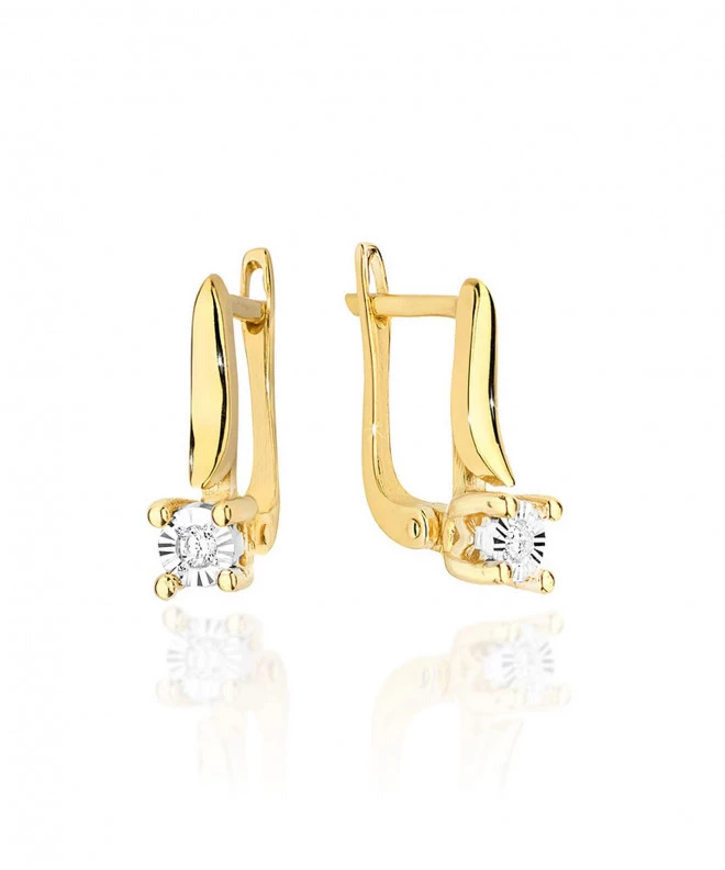 Bonore - Gold 585 - Diamond 0,03 ct earrings 128659