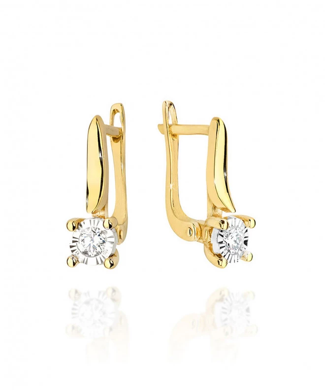 Bonore - Gold 585 - Diamond 0,08 ct earrings 128660