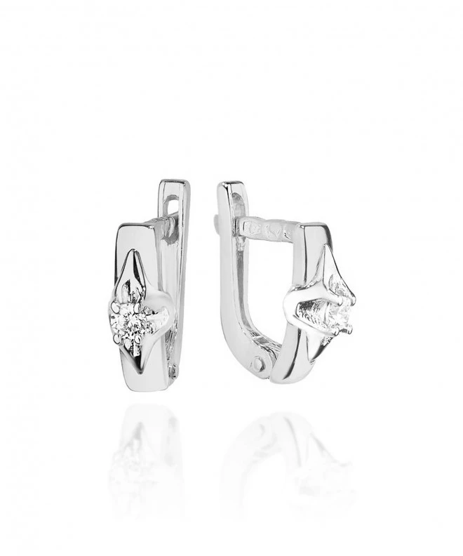 Bonore - White Gold 585 - Diamond 0,04 ct earrings 128779