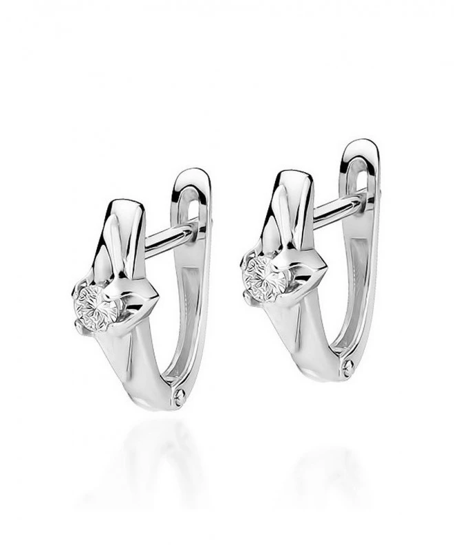 Bonore - White Gold 585 - Diamond 0,1 ct earrings 128781