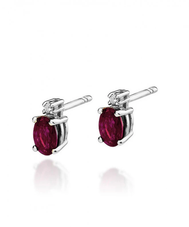 Bonore - White Gold 585 - Ruby 0,6 ct earrings 128813