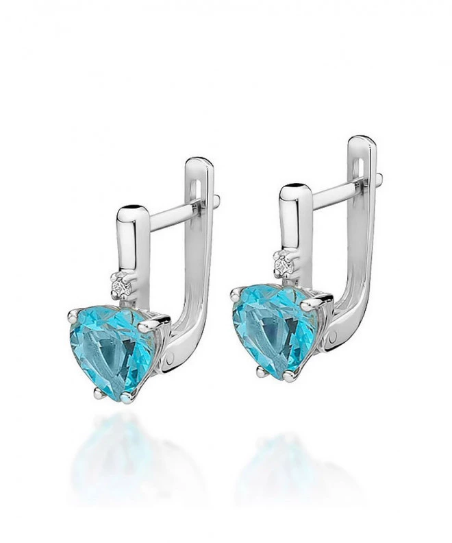 Bonore - White Gold 585 - Topaz 1,2 ct earrings 128819