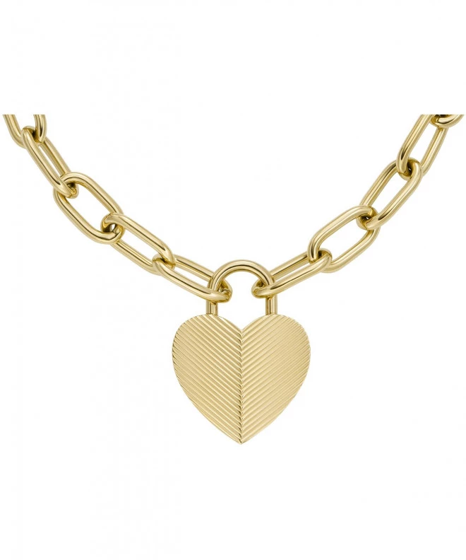 Fossil Harlow Linear Texture Heart necklace JF04656710