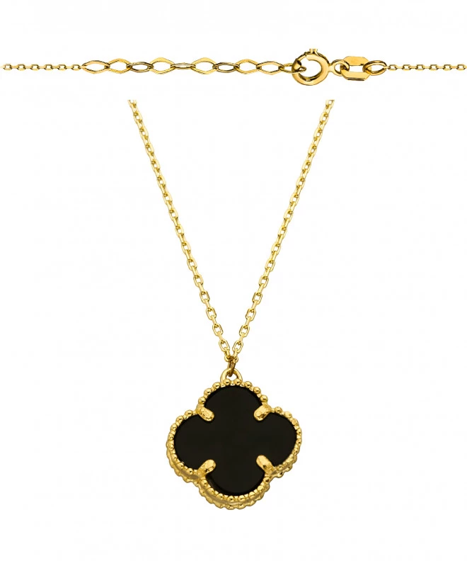 Bonore - Gold 585 - Synthetic Onyx necklace 140885