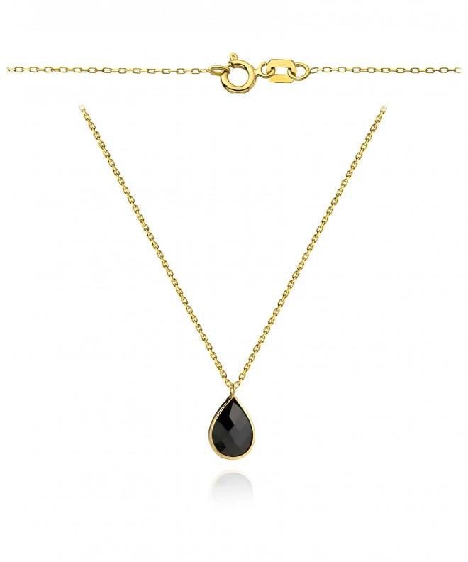 Bonore - Gold 585 - Synthetic Onyx necklace 143507