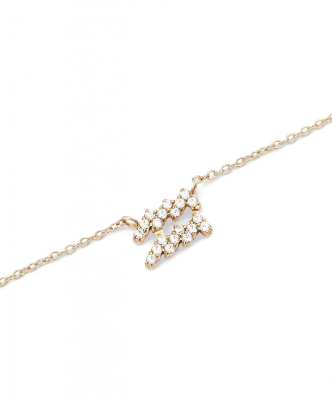 Daniel Wellington Crystal Zodiac Chain Gold Aquarius necklace DW00400929