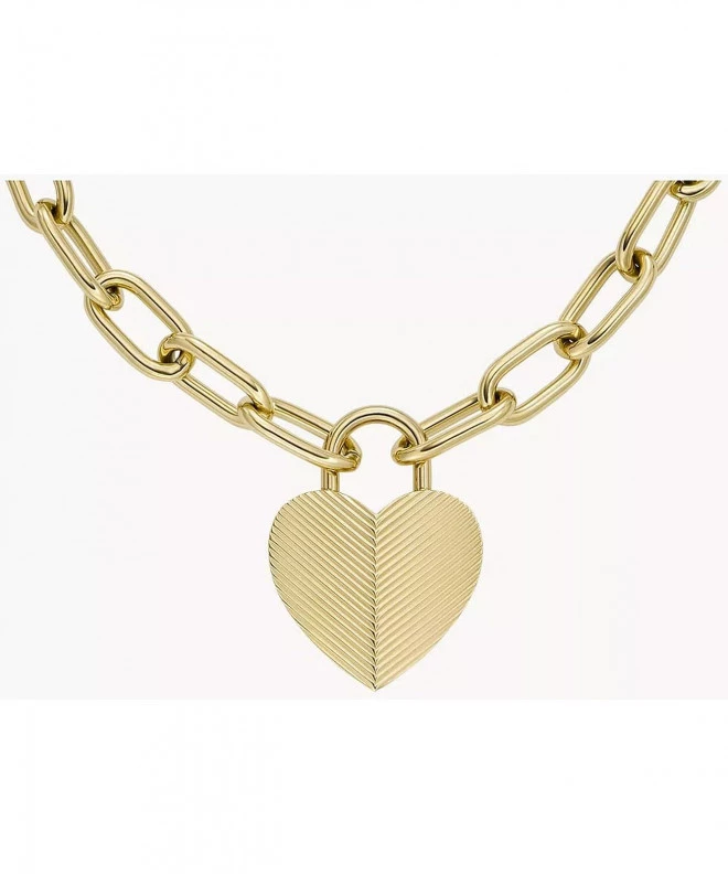 Fossil Harlow Linear Texture Heart necklace JF04656710