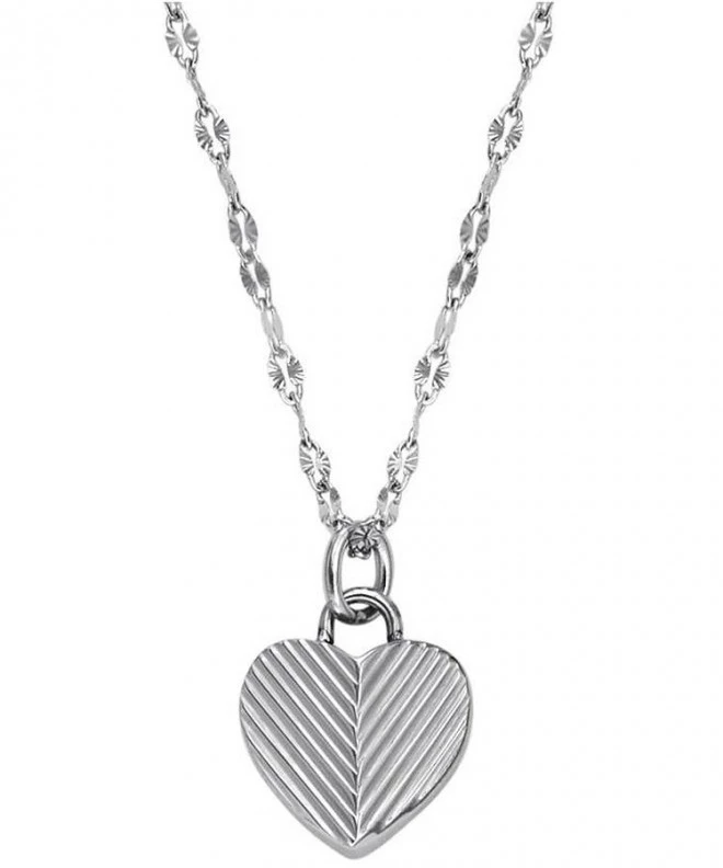 Fossil Harlow Linear Texture Heart necklace JF04669SET