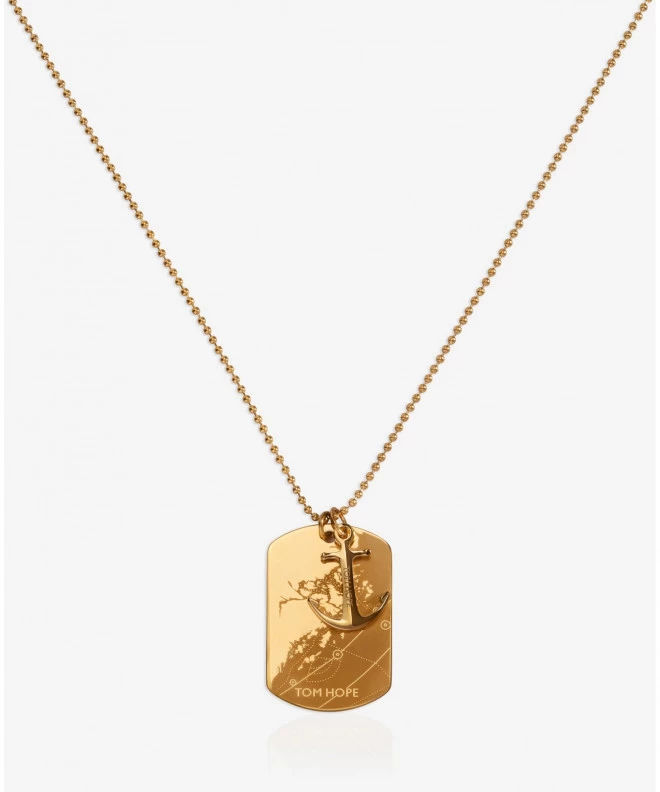 Tom Hope Island Tag Gold Necklace TM0625