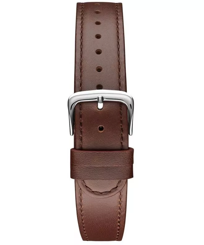 Meller Earth Silver Leather 20 mm Strap PST-1BROWN2