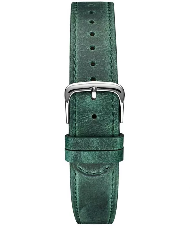 Meller Green Silver Leather 20 mm Strap PST-1GREEN2
