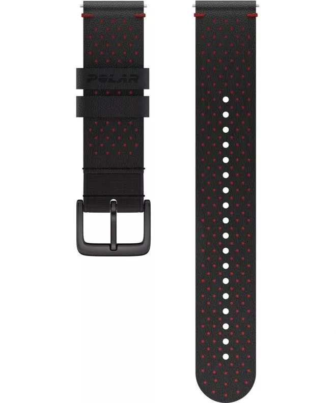 Polar Perforated Leather Black-Red M/L Strap 725882061320