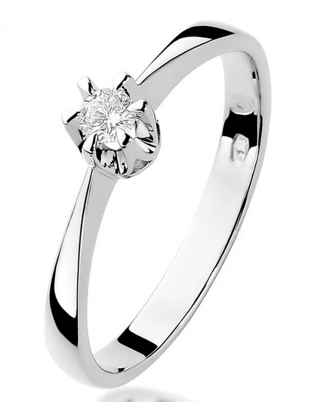 Bonore - White Gold 585 - Diamond 0,1 ct ring 107865