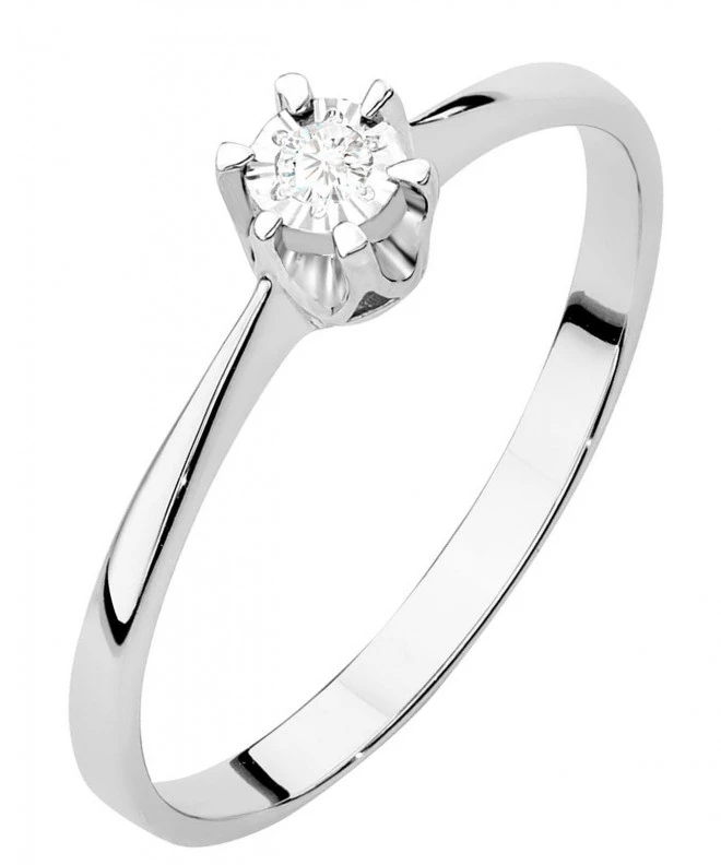Bonore - White Gold 585 - Diamond 0,03 ct ring 106822