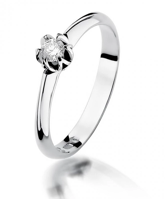 Bonore - White Gold 585 - Diamond 0,1 ct ring 108859