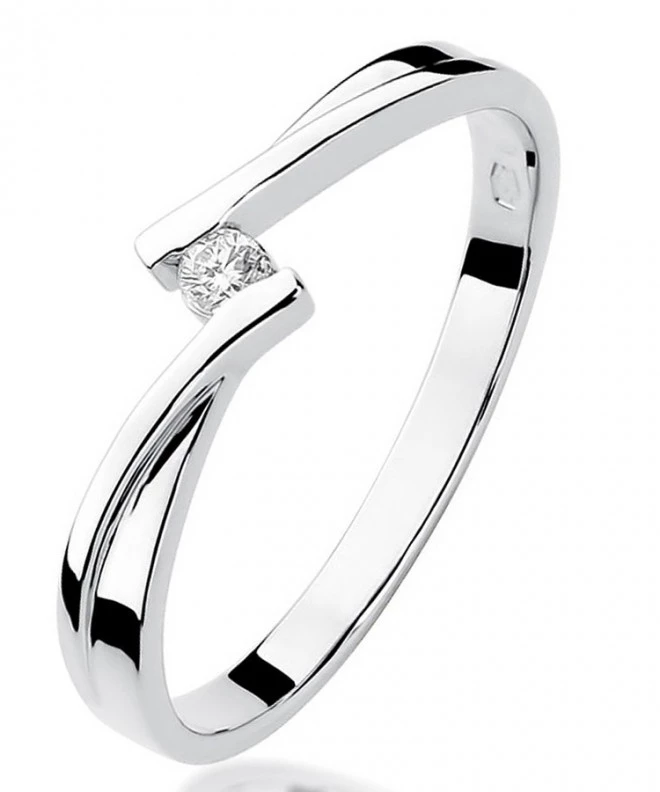 Bonore - White Gold 585 - Diamond 0,04 ct ring 106823