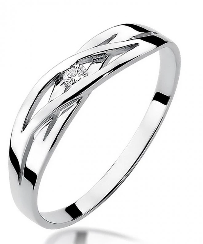 Bonore - White Gold 585 - Diamond 0,05 ct ring 106824