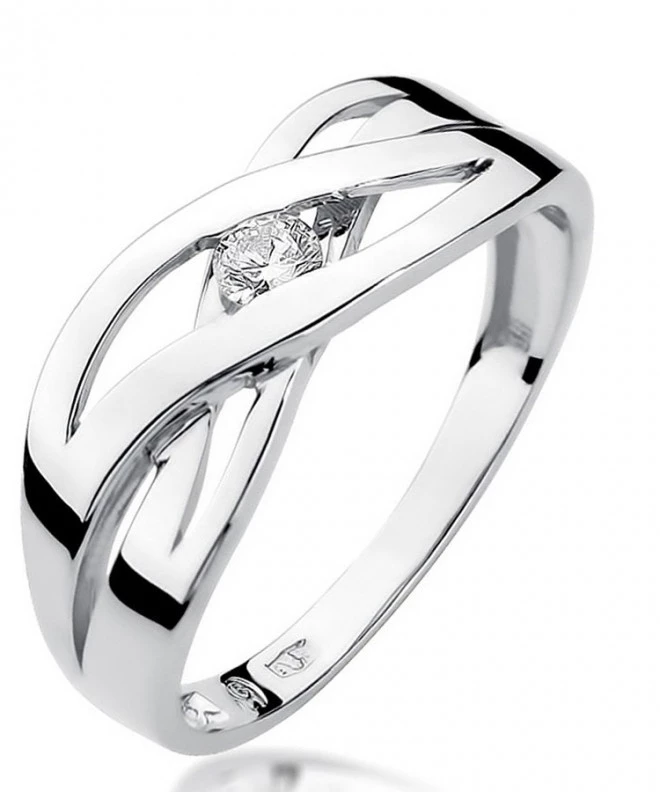 Bonore - White Gold 585 - Diamond 0,1 ct ring 108861
