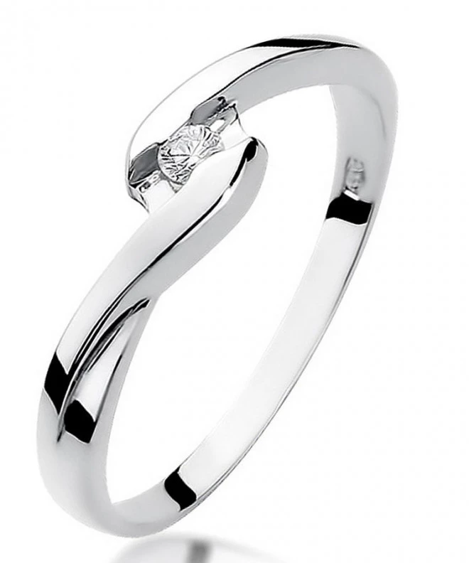 Bonore - White Gold 585 - Diamond 0,05 ct ring 106825