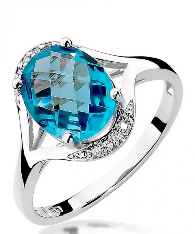 Bonore - White Gold 585 - Topaz 3 ct ring 127608