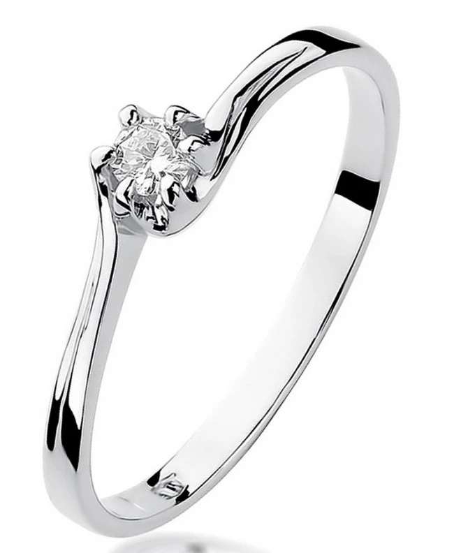 Bonore - White Gold 585 - Diamond 0,1 ct ring 108862
