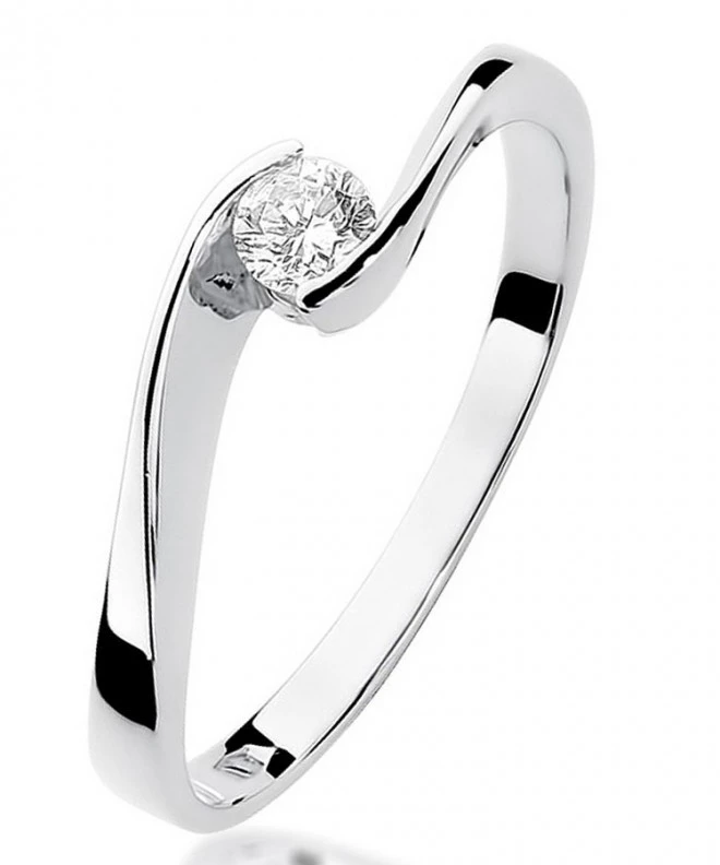 Bonore - White Gold 585 - Diamond 0,13 ct ring 110929
