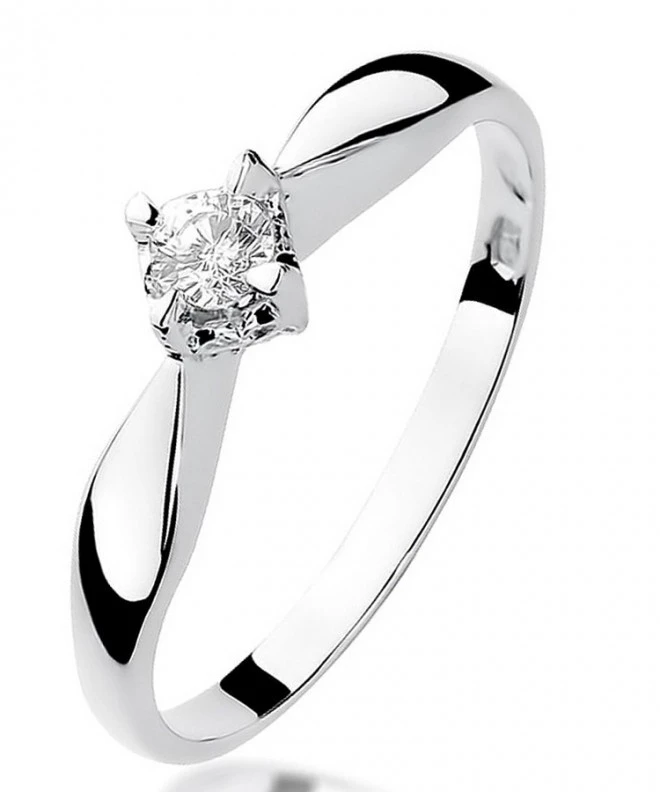 Bonore - White Gold 585 - Diamond 0,12 ct ring 110930