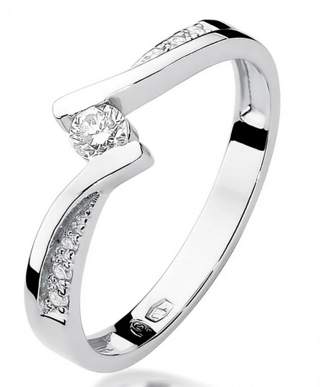 Bonore - White Gold 585 - Diamond 0,13 ct ring 112037