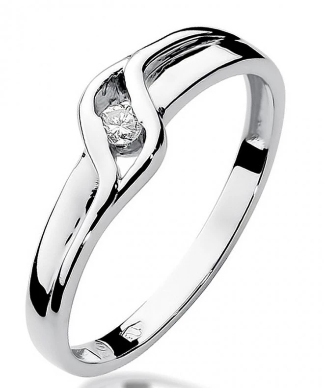 Bonore - White Gold 585 - Diamond 0,04 ct ring 106827
