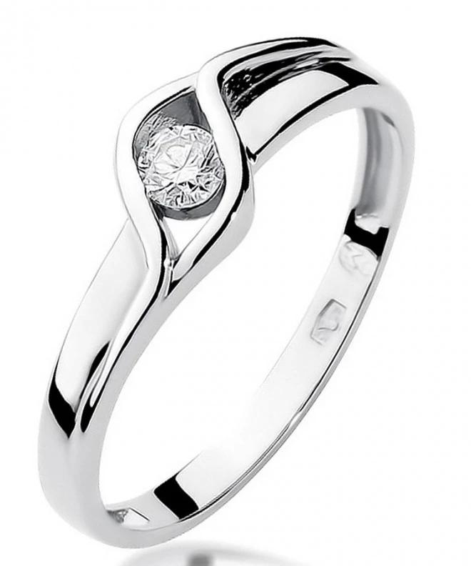 Bonore - White Gold 585 - Diamond 0,1 ct ring 108863