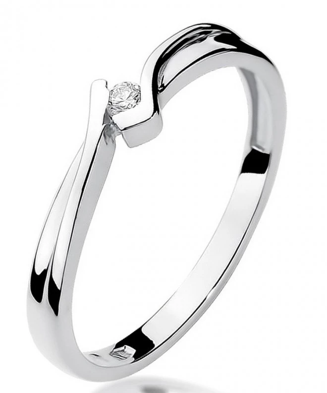 Bonore - White Gold 585 - Diamond 0,04 ct ring 106828