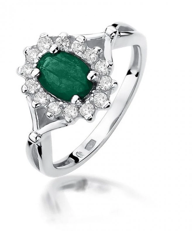 Bonore - White Gold 585 - Emerald 0,8 ct ring 124451