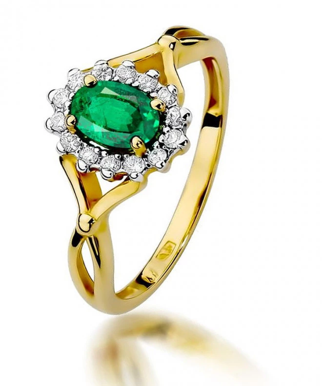 Bonore - Gold 585 - Emerald 0,4 ct ring 98526